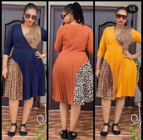 Robe plissée imprimé léopard