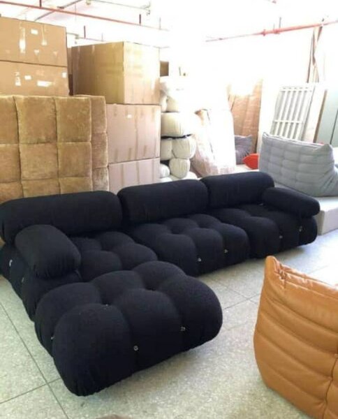 Canapé modulable en velours noir