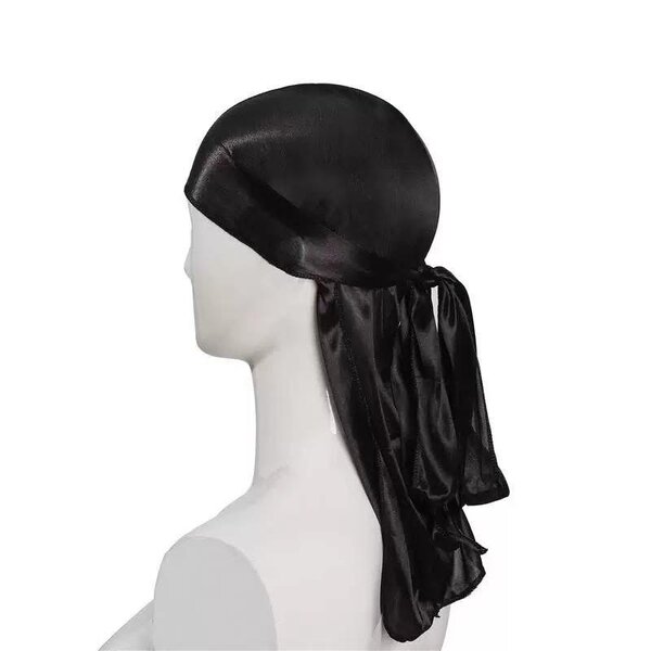 Durag en satin noir élégant