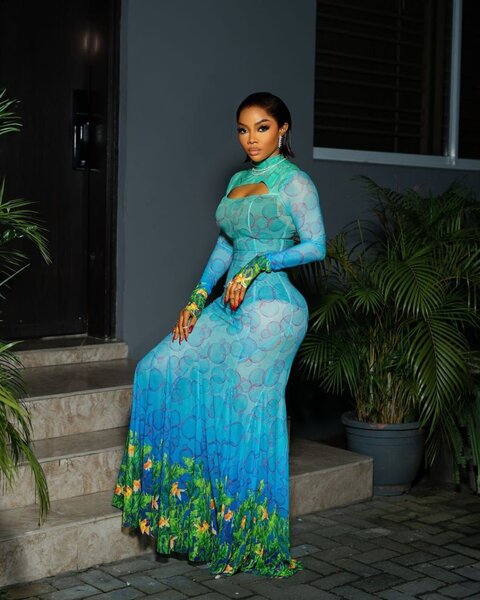 Robe Longue Élégante Bleu