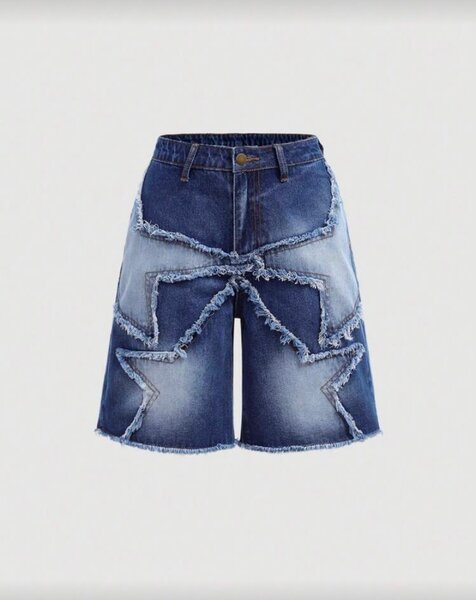Short en jean design étoile