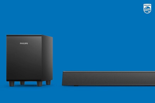 PHILIPS B5306 2.1-Channel Soundbar with Wireless Subwoofer &
