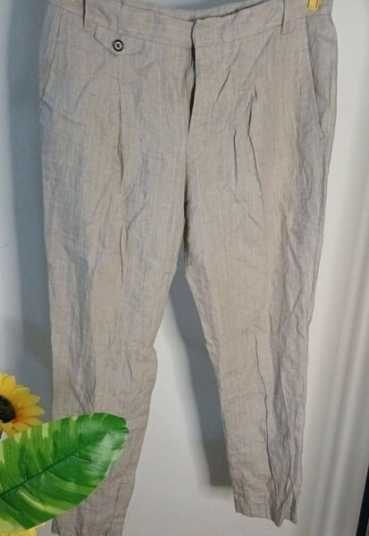 Pantalon en lin beige