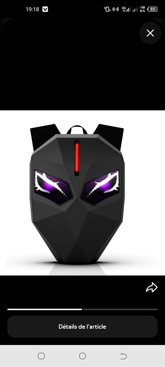 Sac à dos LED interactif