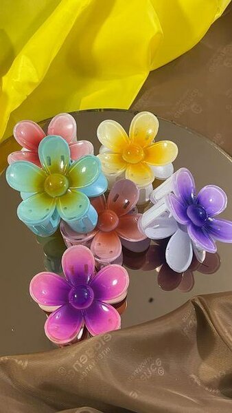 Pinces à cheveux fleurs colorées