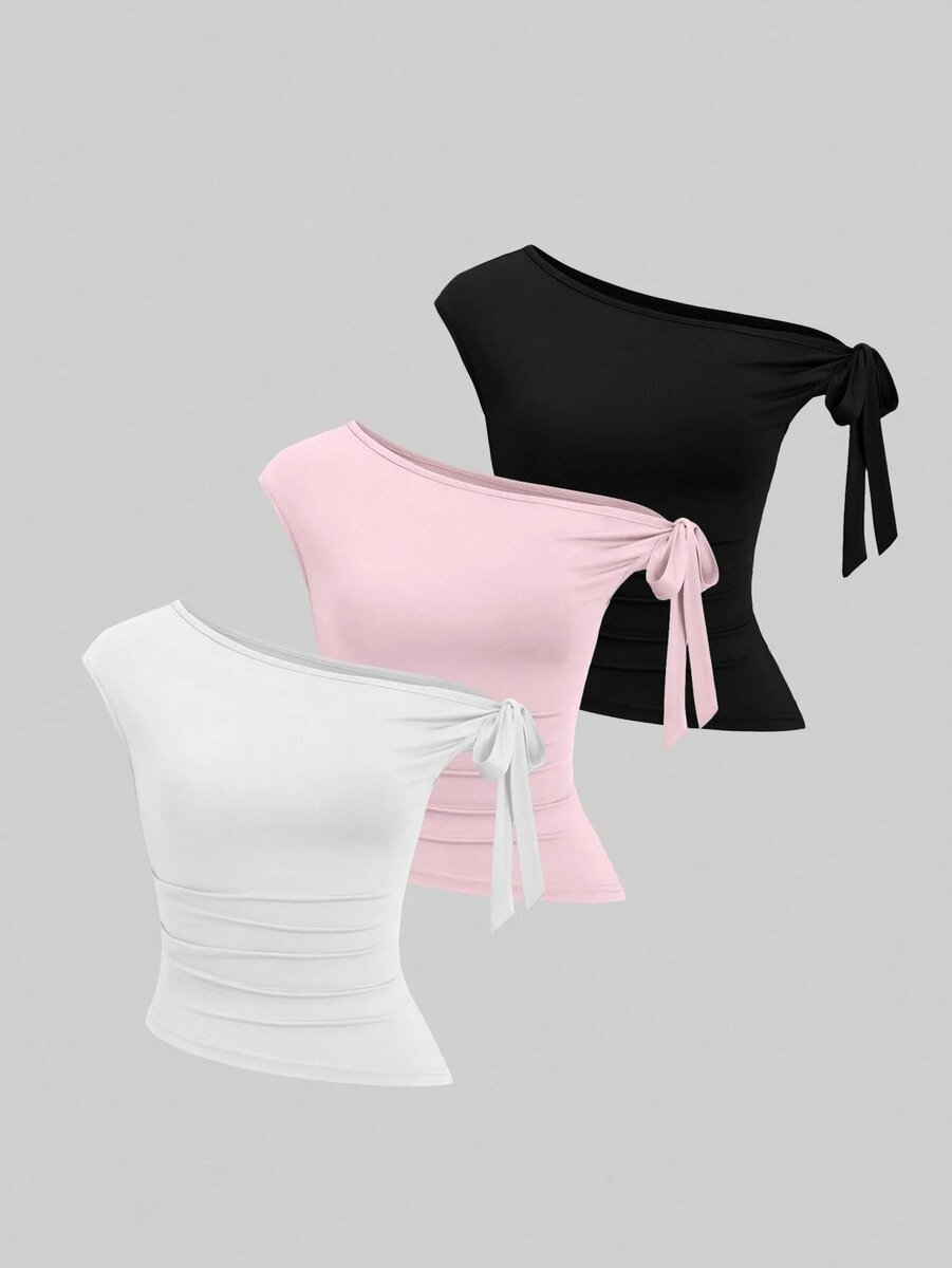 Lot de 3 Top asymétrique chic