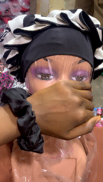 Elegant Satin Bonnet and Scrunchie Set