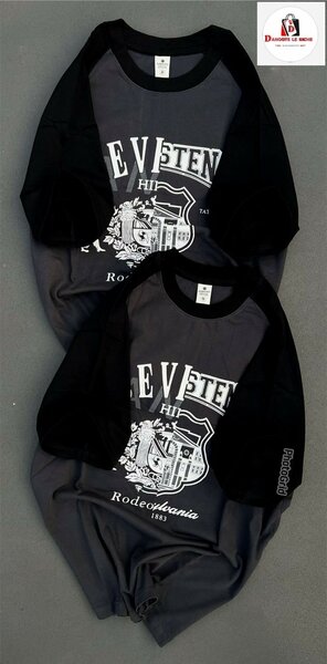 T-shirt manches longues noir et gris