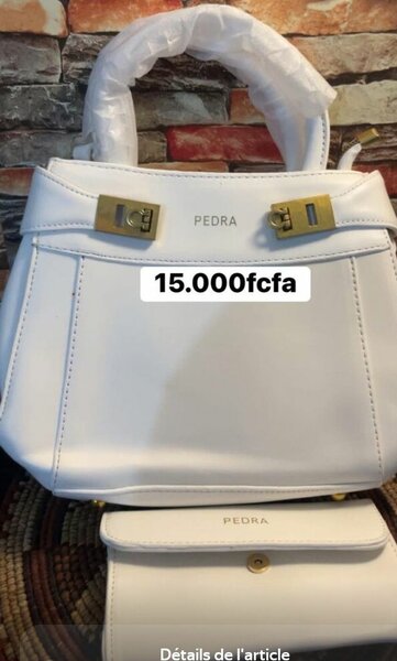 Sac à main en cuir blanc PEDRA