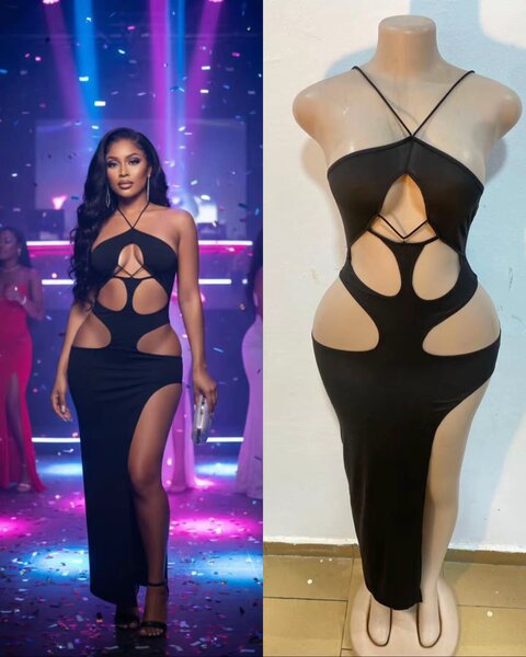 Robe Sexy Découpée Noire