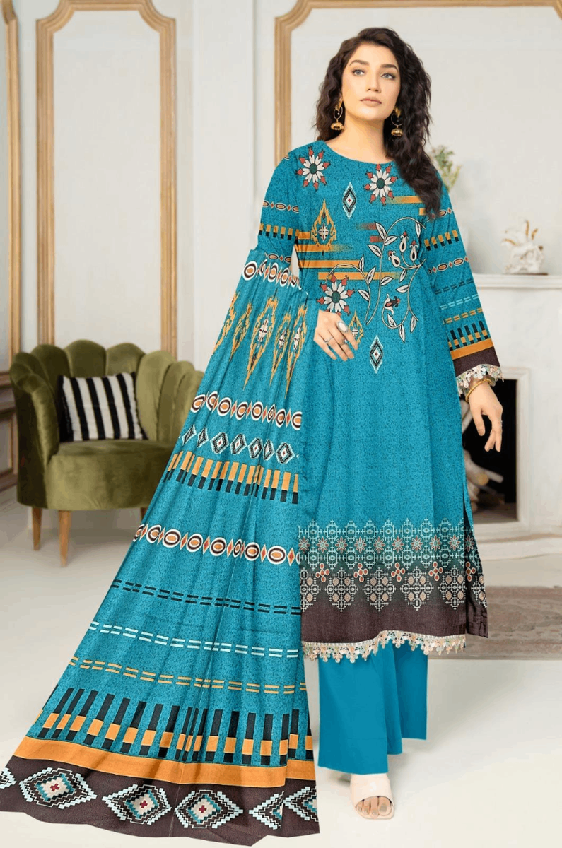 Stunning Printed Krandi Suit Set- 3 Pcs Women