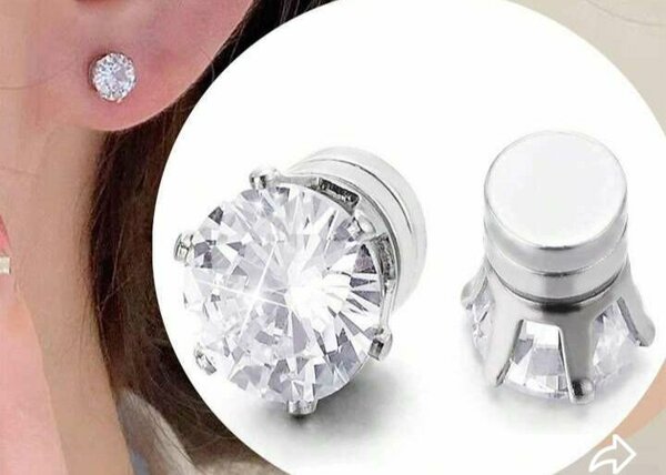 Boucles d'oreilles magnétique strass