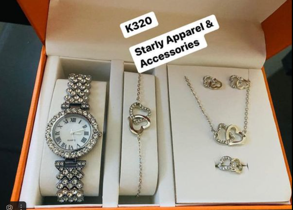 Ensemble montre et décoration argent