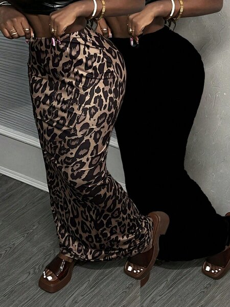 Jupe longue léopard élégante