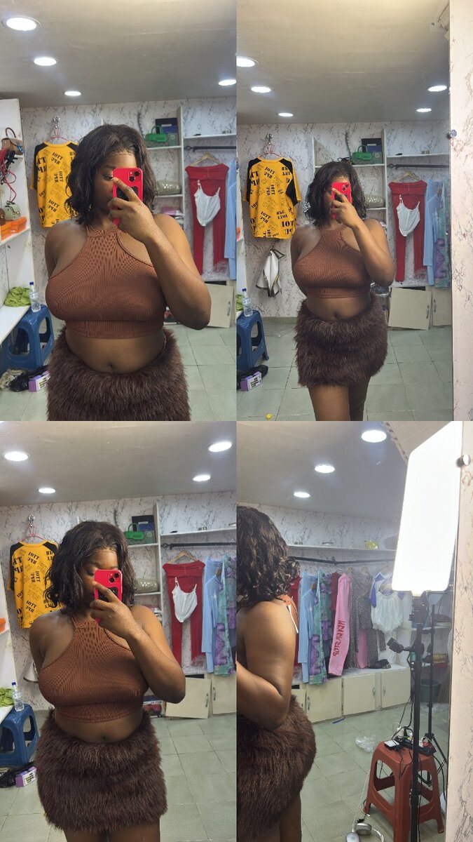 Ensemble Top et Jupe en Fourrure