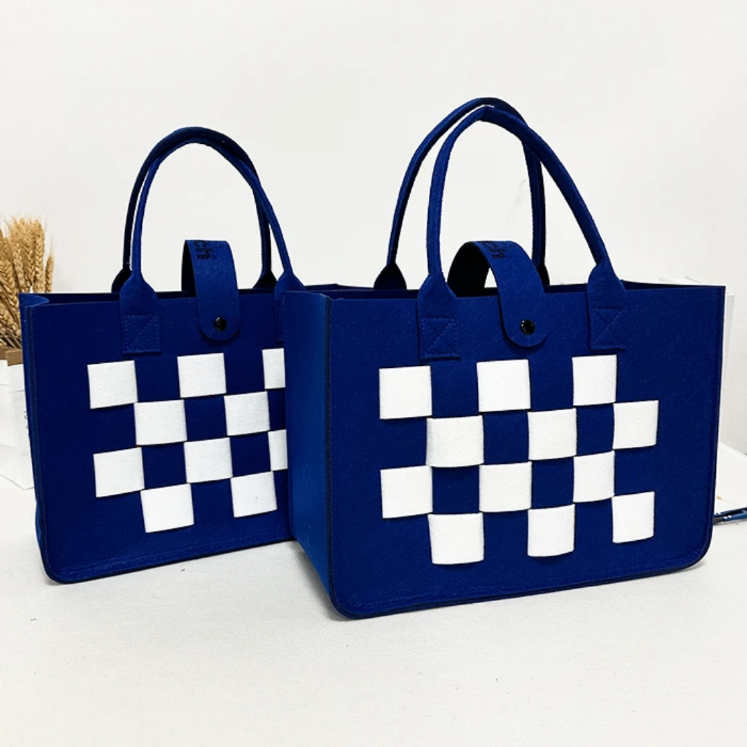 Sac tote coloré motif damier