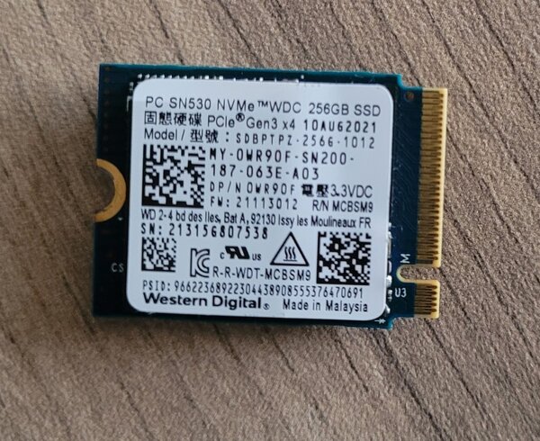 SSD NVMe 256GB Western Digital
