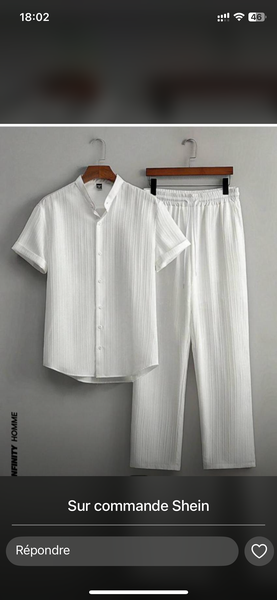 Pyjama blanc en coton élégant