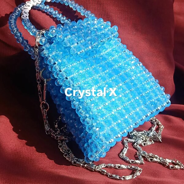 Blue mini hand bag