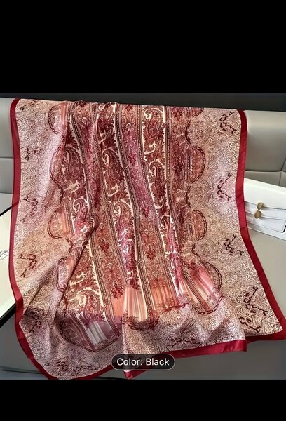 Elegant Red Silk Scarf for Women
