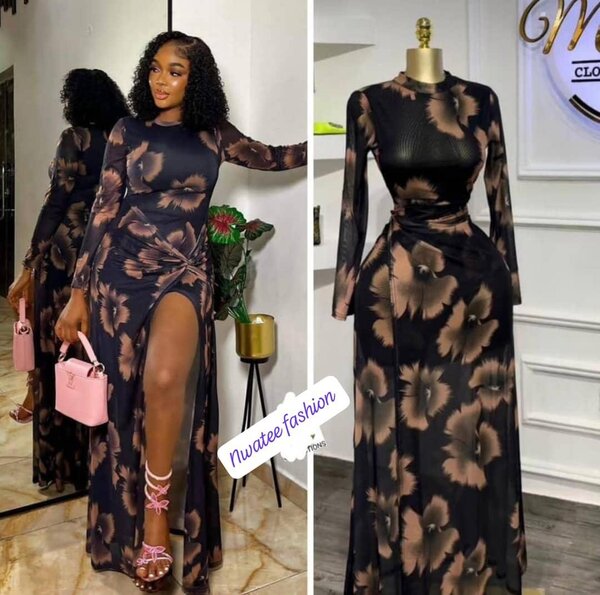 Robe longue élégante à fleurs