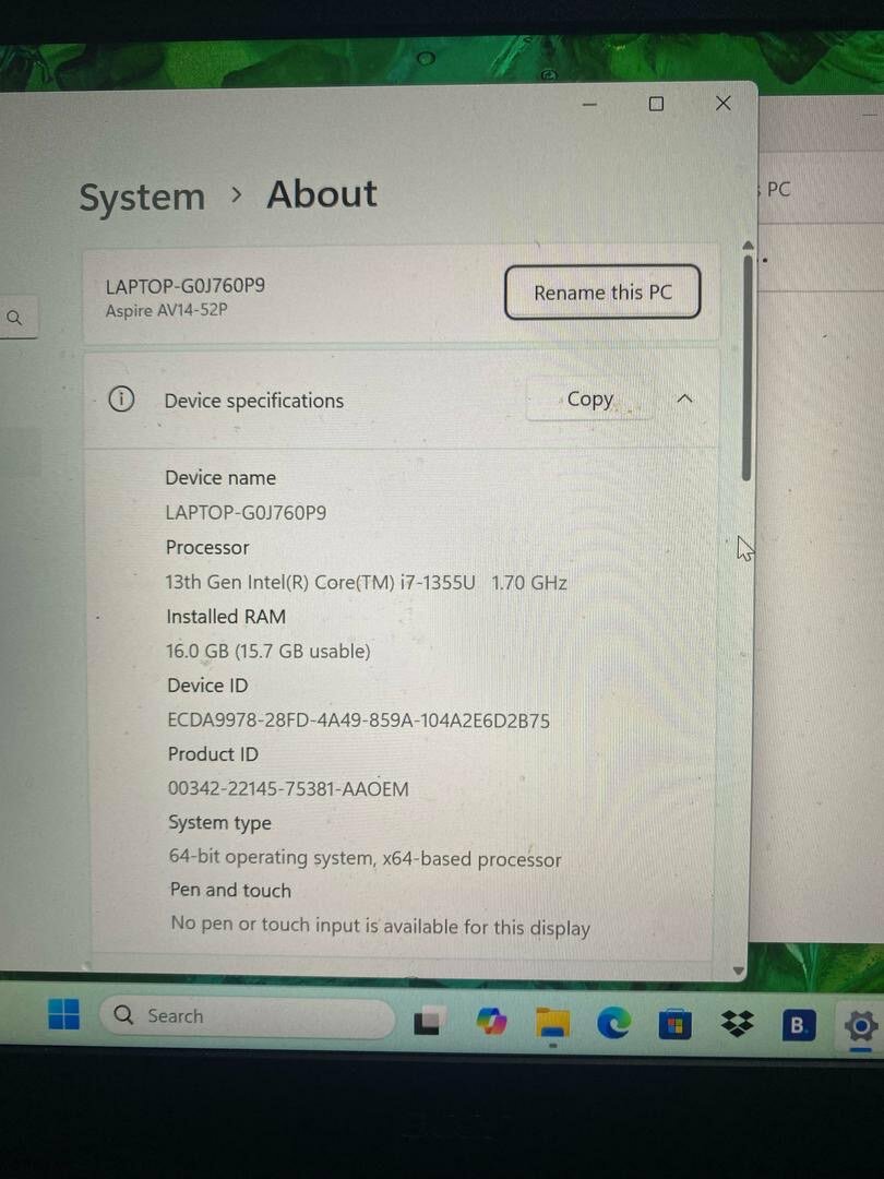 Acer aspire av14-52p