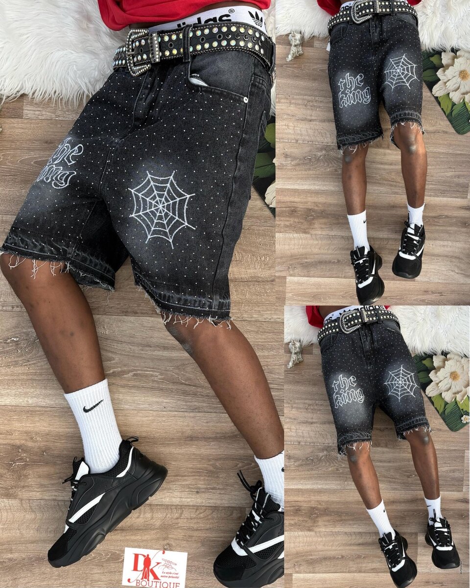 Shorts en jean rock rétro