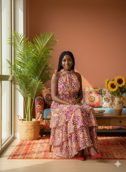 Robe longue imprimée fleurie