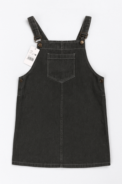 Robe salopette en jean noir