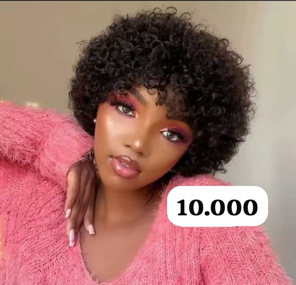 Perruque bouclée naturelle