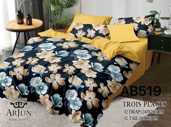 Parure de lit florale 3 places