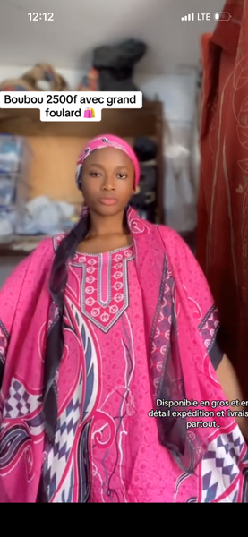 Robe Boubou avec Grand Foulard