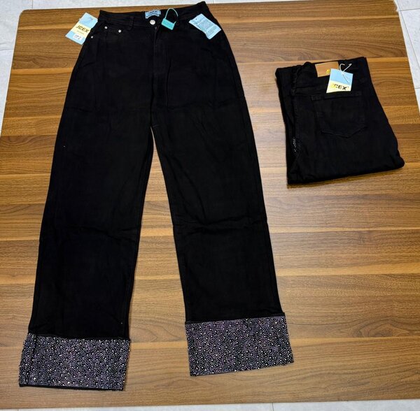 Pantalon large noir chic