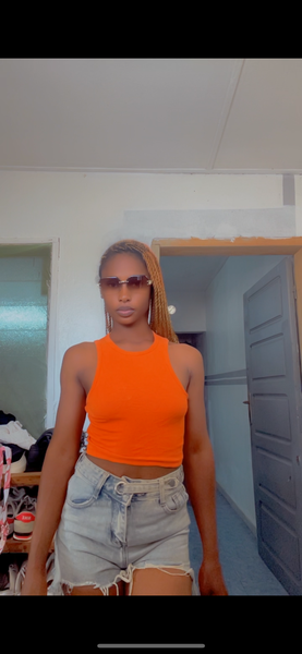 Débardeur orange tendance