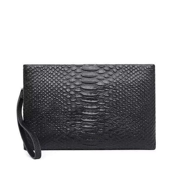 Pochette en cuir noir élégante
