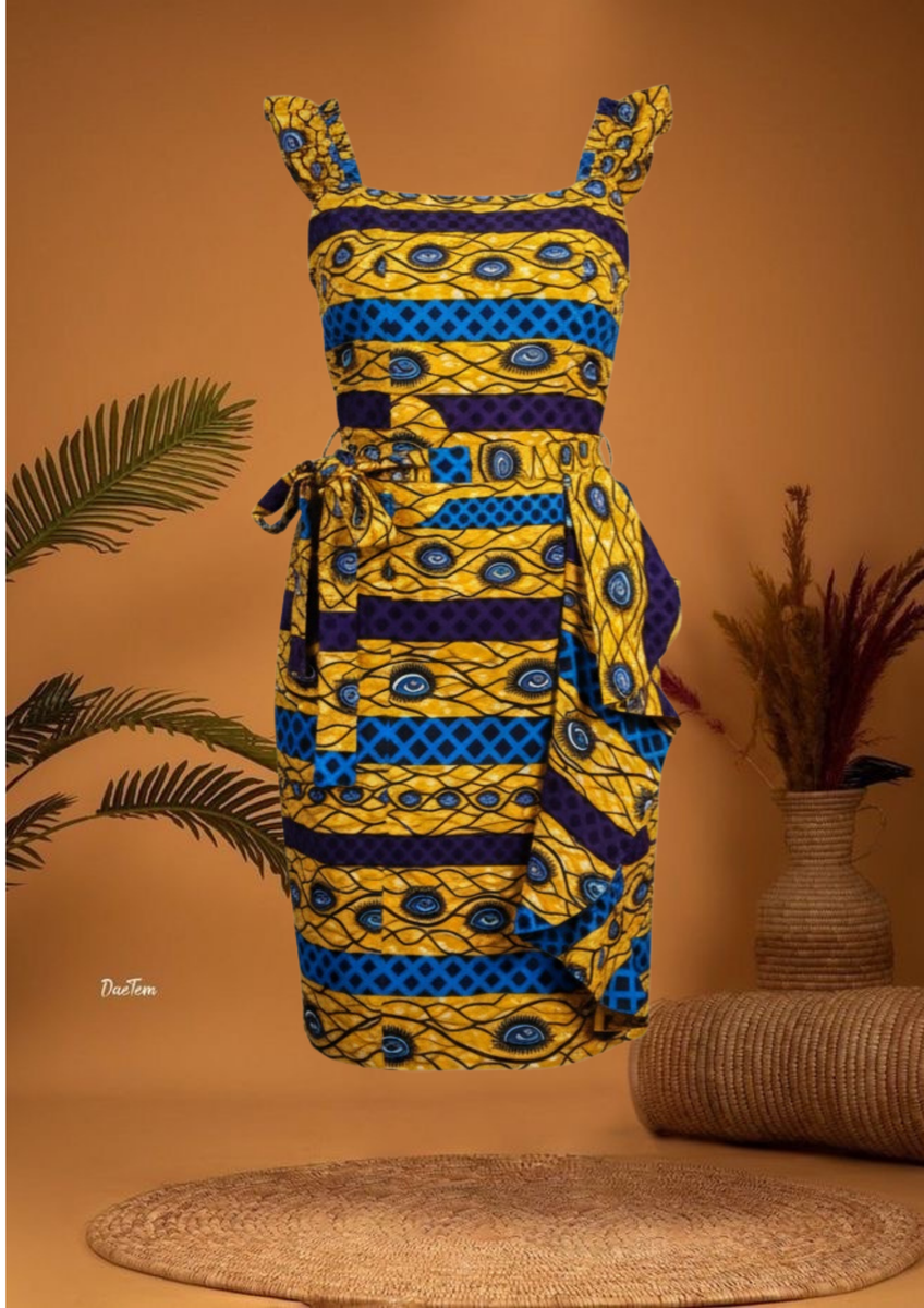 Robe en Wax Coloré Élégante