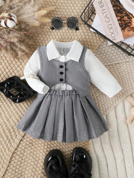 Robe enfant grise élégante