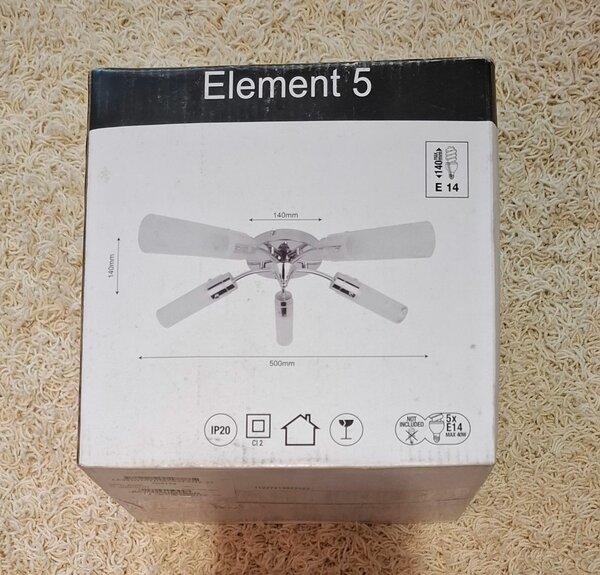 Plafonnier metal 5 globe (E14)