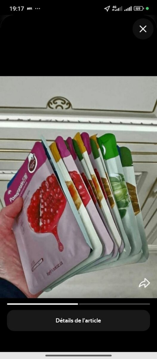 Masques de visage hydratants - Sachets individuels