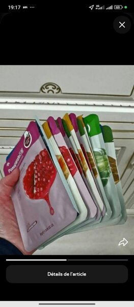 Masques de visage hydratants - Sachets individuels