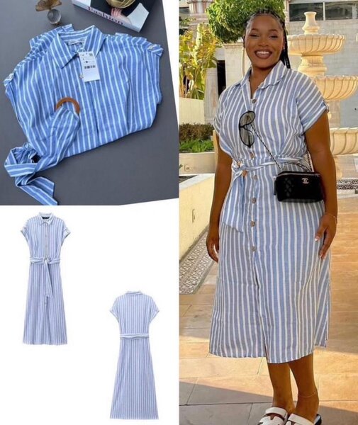 Robe chemise rayée élégante