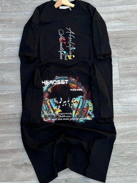 Ensemble T-shirts noirs imprimés