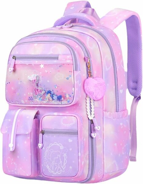 Sac à dos scolaire rose scintillant