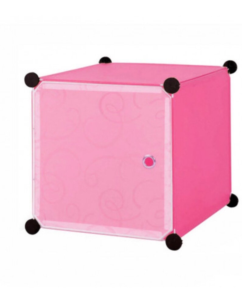 Foldable 8 Cubes Wardrobe With Shoe Rack Pink