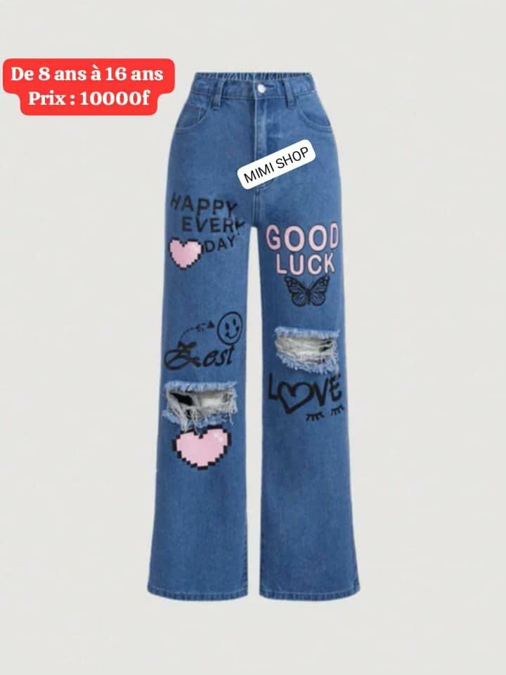 Jeans imprimés ados