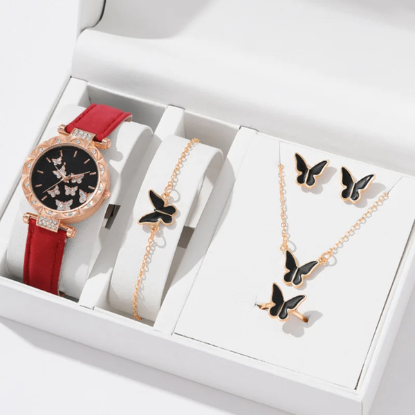 Ensemble montres et bijoux papillon