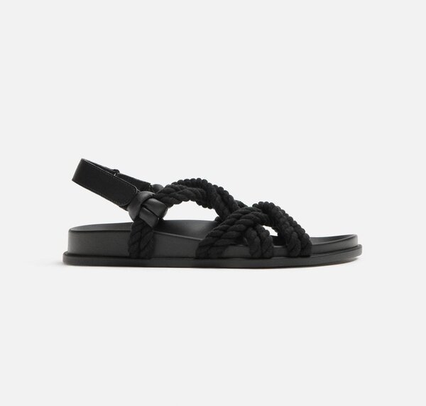 Sandales noires en corde zara