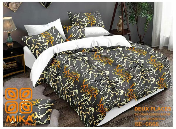 Draps 3 place Colorée en Coton