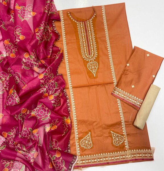 Embroidered dress 3piec