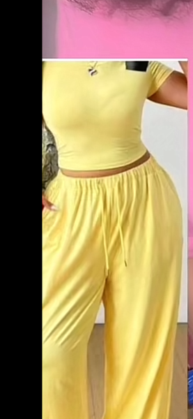 Tenue décontractée jaune femme